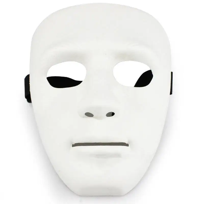 ZJFIT Halloween Masquerade Dancer Ghost Step Street Dance Mask Hip Hop White Ball Full Face Mask