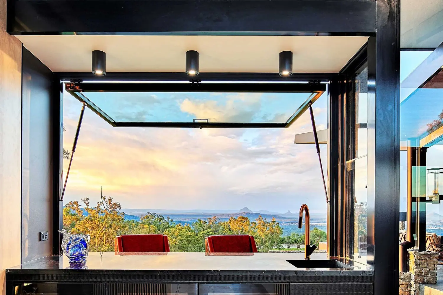 Germany Smart Motorized Smooth Vertical Sliding Window Aluminum Guillotine Window Automatic Window