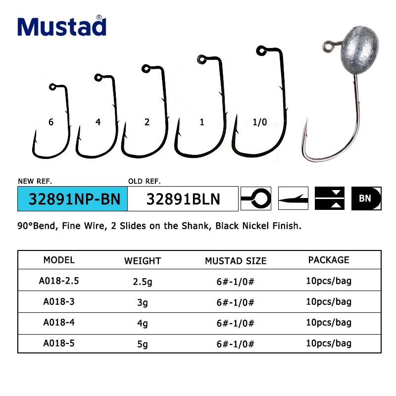 A018 Fishing Hook 10pcs/bag Jig Head Hook Soft Lure Bulk Small Metal Lead Jighead Mustad Barbed Hooks Lead Head In Stock