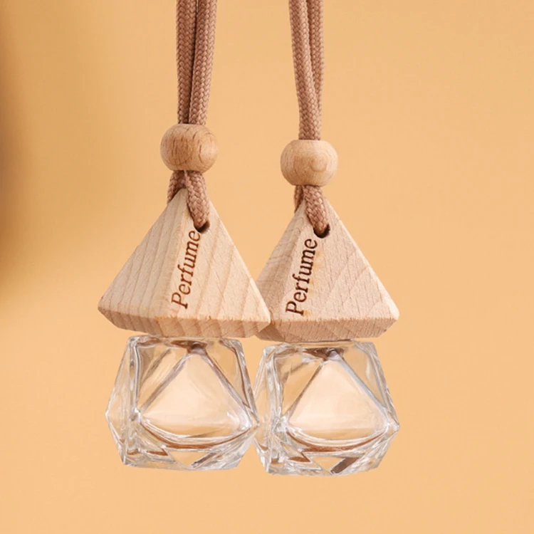 Car pendant vials fragrance aromatherapy air fresheners perfume bottles luxury empty car hanging glass diffuser bottle