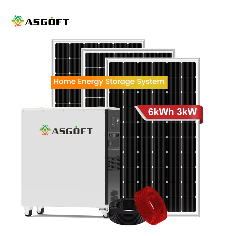 ASGOFT 6kw all in one inverter 5kwh ess home portable generator lifepo4 lithium battery pack hybrid power 3kw solar system