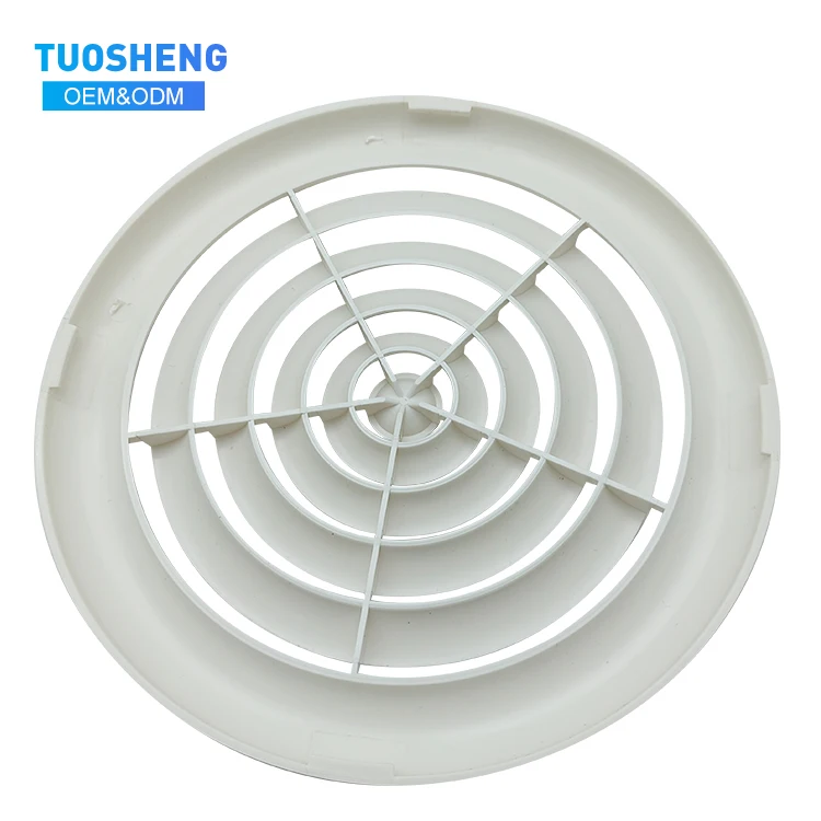 Adjustable air ventilation cover round ducting ceiling wall hole abs air vent Grille for sale