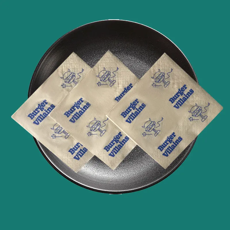 High Quality Custom Bamboo pulp Printed Paper Napkins with Custom Logo wedding cocktail pet bar napkins