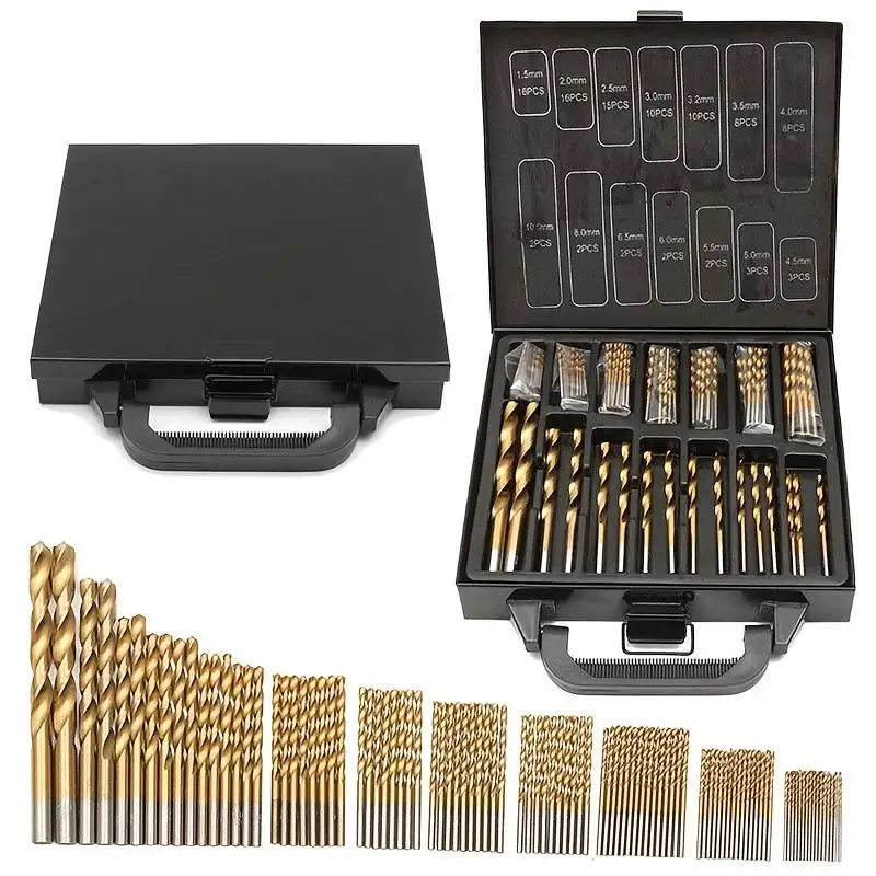 MeiKeLa 99pcs Drill Bit Titanium HSS Coated Drill 1.5mm-10mm Stainless Steel High Speed for Electrical Drill