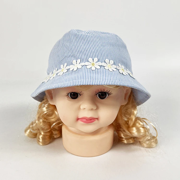 OEKO-TEX High Quality Custom Kids Bucket Hat Cute Flower Sun Hat
