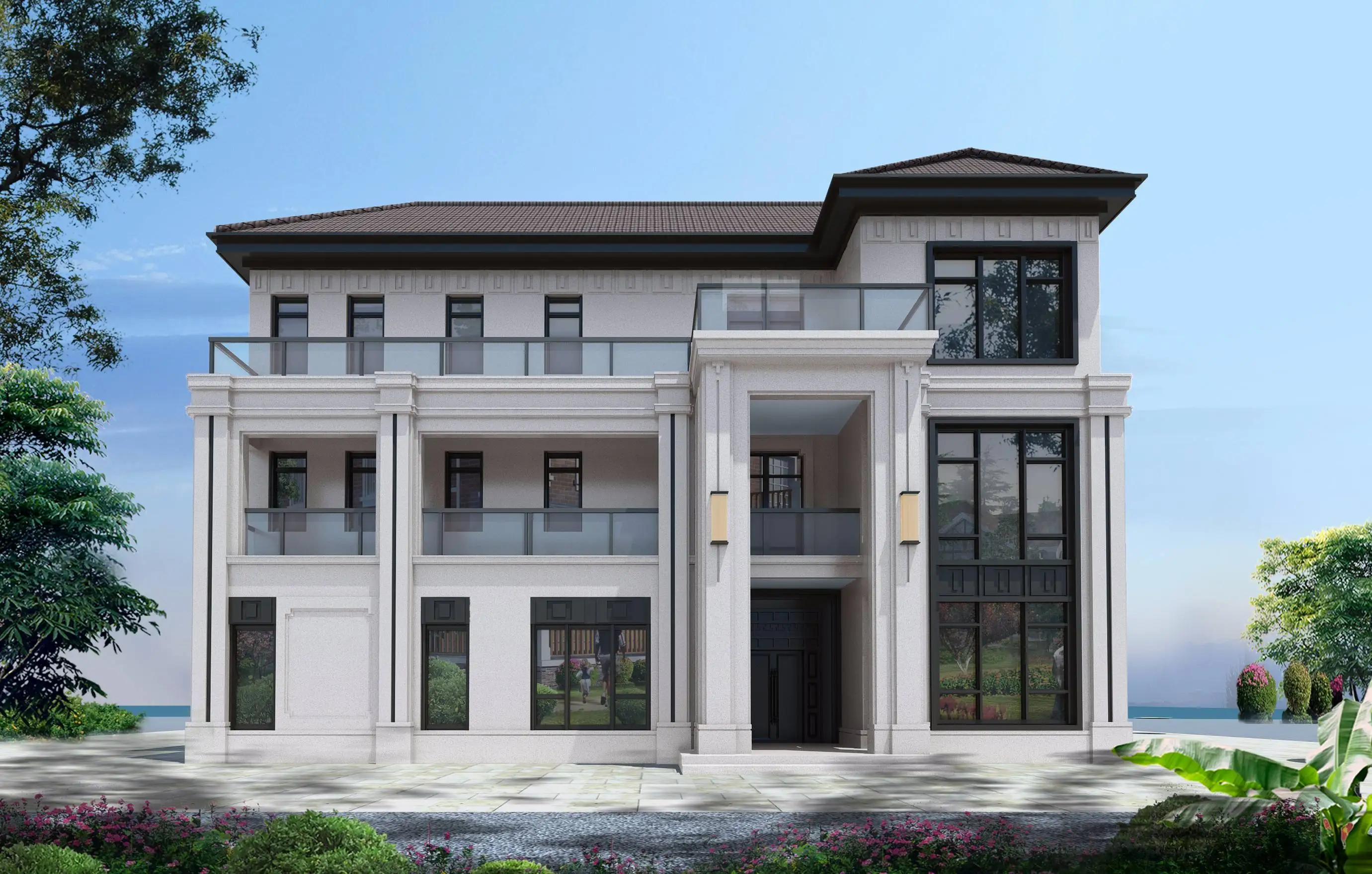 Eco friendly easy install standards foldable expandable professional customized floating prefab building villa