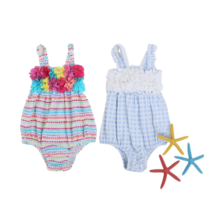 custom high quality one piece swimsuit child baby little girls swimwear uv