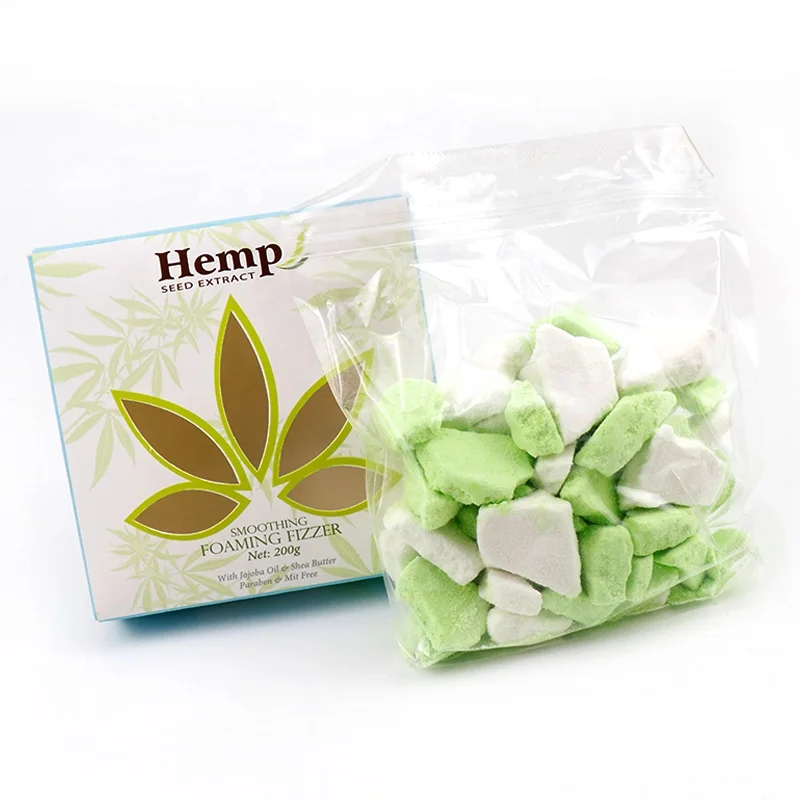 Amazon Hot Seller Manufacturer OEM/ODM Handmade Bubble Fizzer Vegan Natural Organic Hemp Oil Bath Bomb Crumble