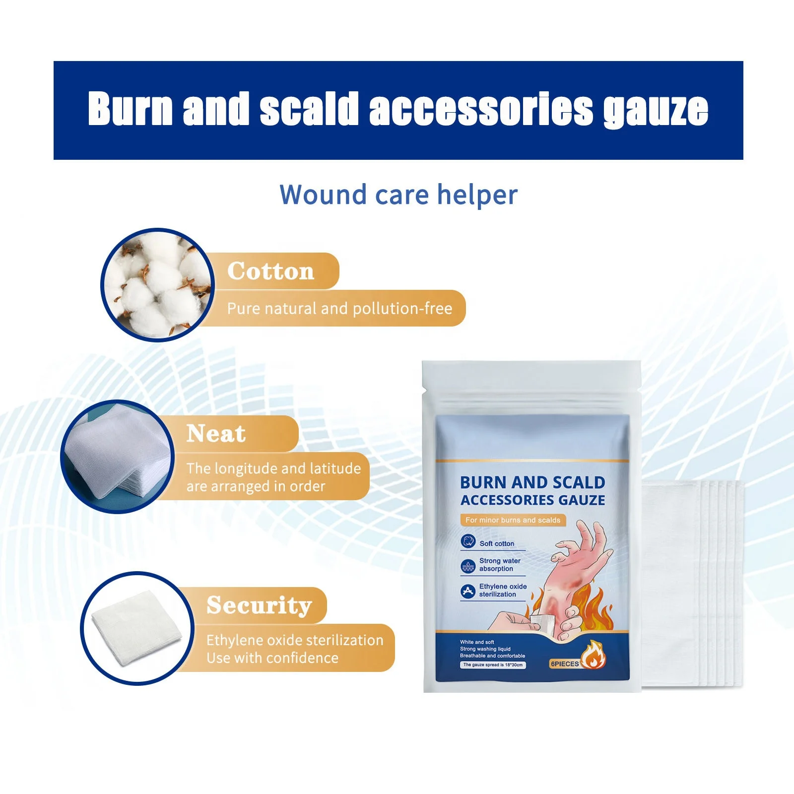 Wholesale Medical Burn and Scald Accessories Gauze Hemostasis Bandage Clean Wound Dustproof and Breathable