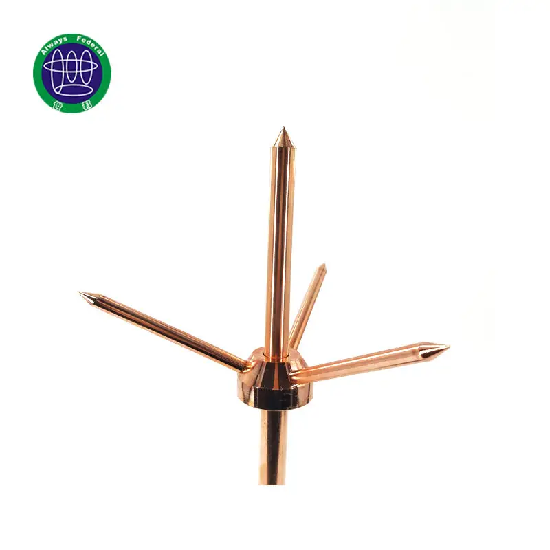 2024 New Design Lightning Protection Earthing System Copper Lightning Rods