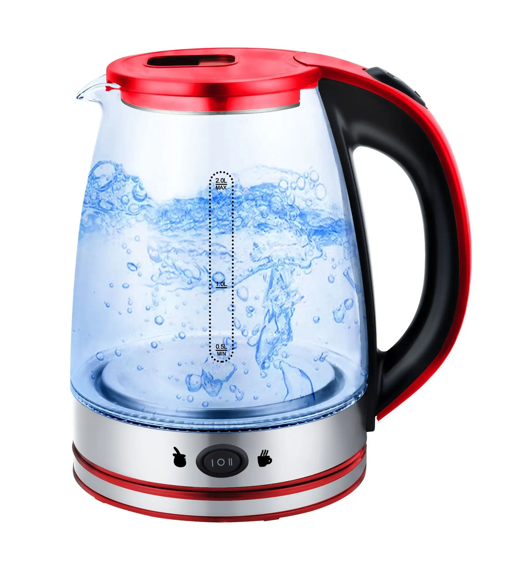 Glass Electric Kettle Hot Water Boiler 1.5 Liter Borosilicate Glass  Auto Shut Off Water Heater Kettle for Coffee & Tea Maker