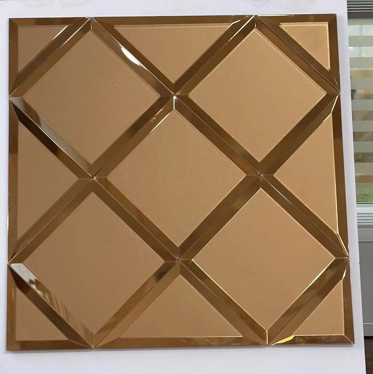 Clear ultra Silver Home Wall Cut Small Decorative Art Room Decor Beveled Mirror Crystal Glass Mosaic Tile