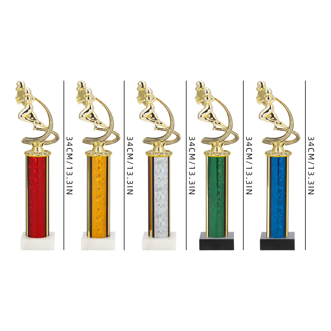 Good Sales UV Printed Gold Plated Plastic Trophy with Marble Base Award Cup for American Football Rugby Competition DL24