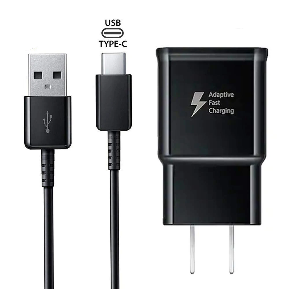 Adaptive Fast Charging Wall Charger Adapter with USB Type C Cable Quick Charge for Samsung Galaxy