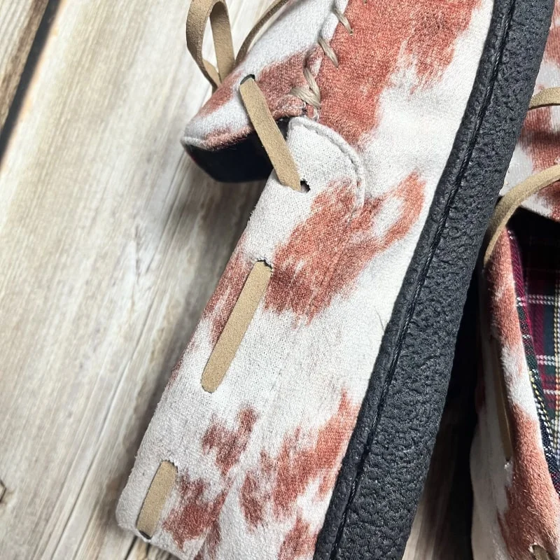 Wholesale Western Style Cattle Print Aztec Western World Spring and Autumn Moccasins Support Customization