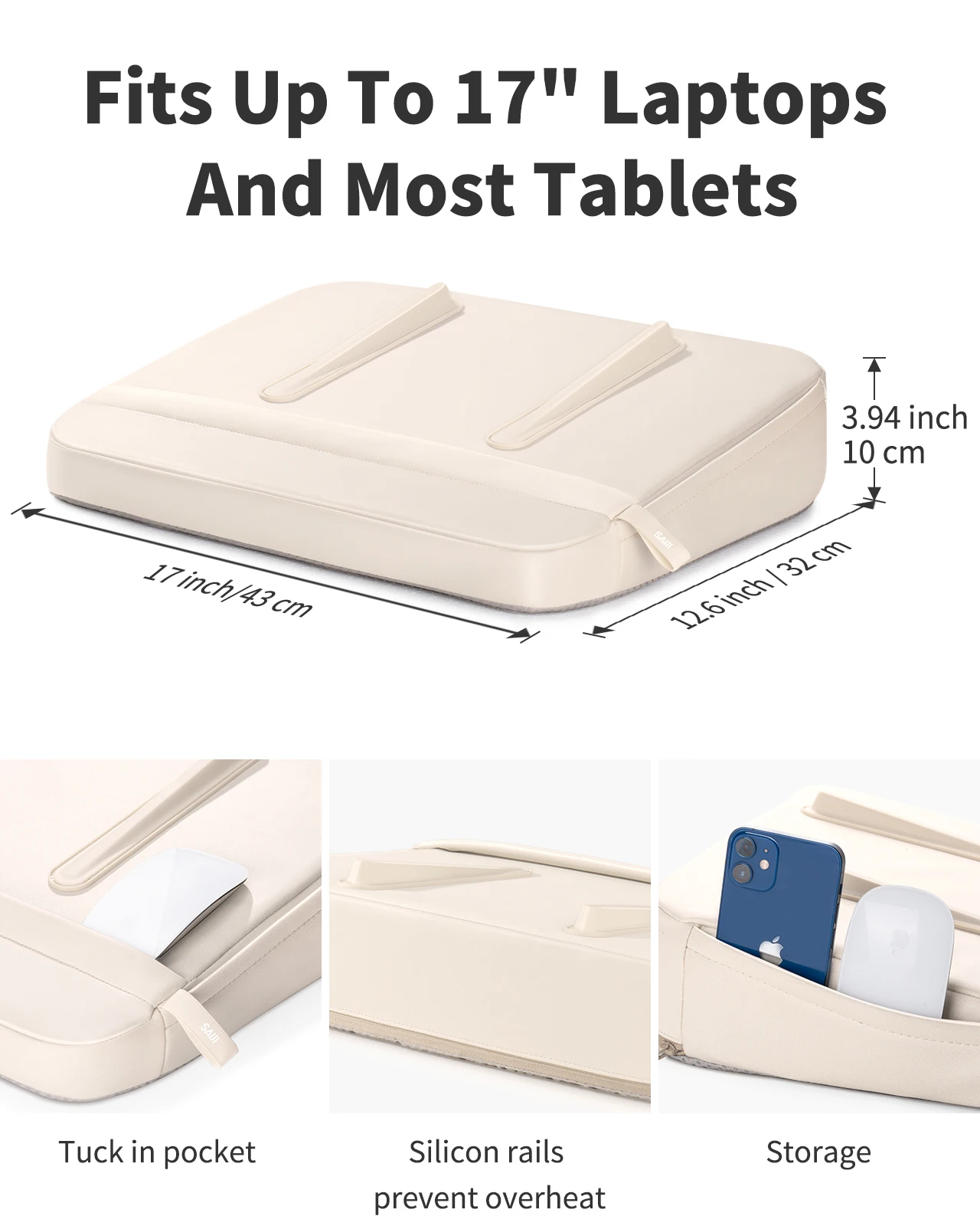 Оптовая продажа с фабрики новый ультралегкий круглая подставка SAIJI для ноутбука сумкой и внутренней охлаждающей подставкой губчатый стол поднос кровати