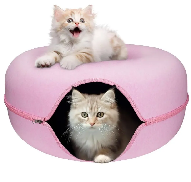 Modern Eco-friendly Cat Cave  High Quality Felt and Wool Soft Home Style Comfortable Cat Tunnel Bed for Cats