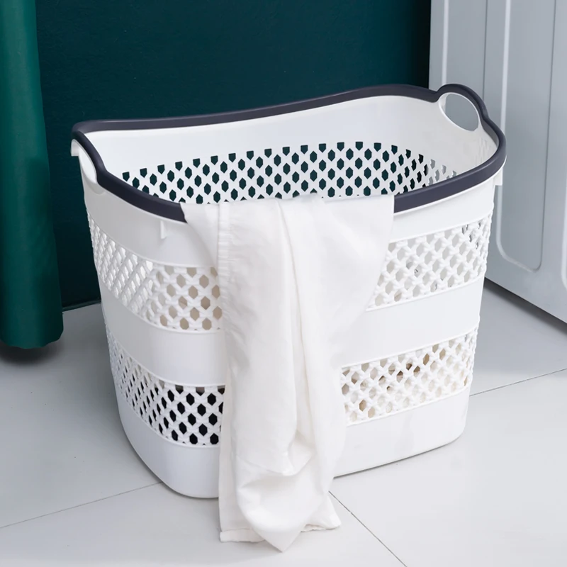 Large Dirty Clothes Baskets, Plastic Washing Basket with Handles, Clothes and Toys Storage, Bedroom, Bathroom
