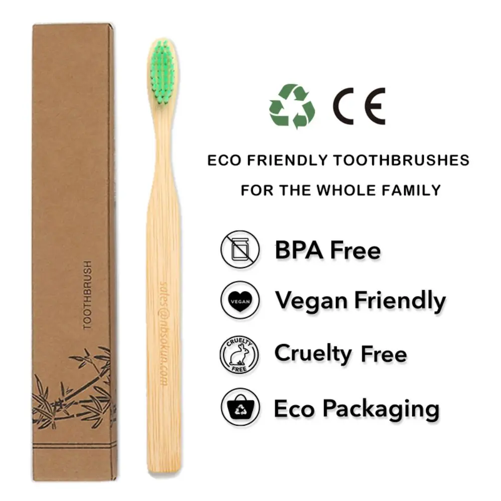 CE Approved Eco- friendly Charcoal Bristles OEM Bamboo Toothbrush with Customized Packing and Logo