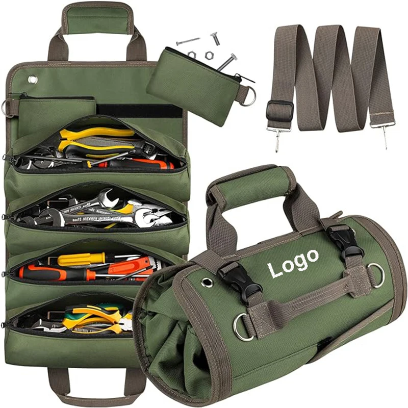 Car Detailing Tool Kit Bag Multi-functional Tool Roll Bag Electrical Canvas Tool Bag