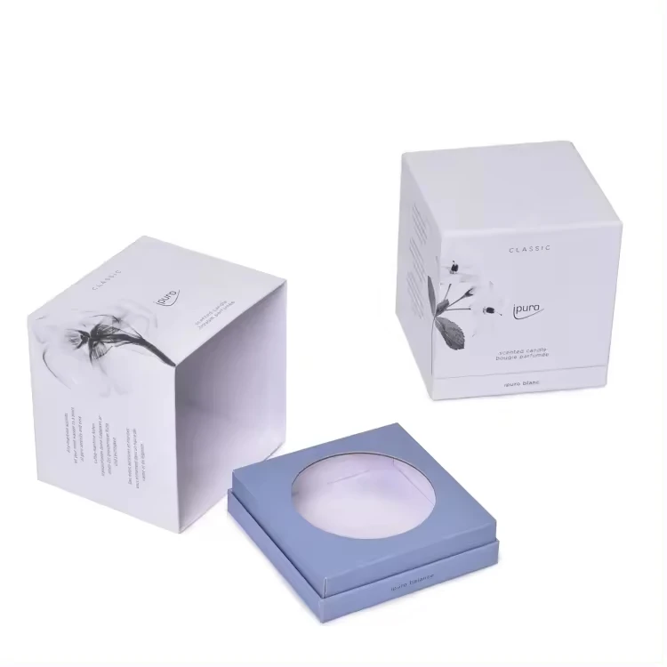 Empty Rigid Candle Boxes Luxury Custom Logo Cardboard Gift Box Decorated Candle Packing Box for Wedding Candles