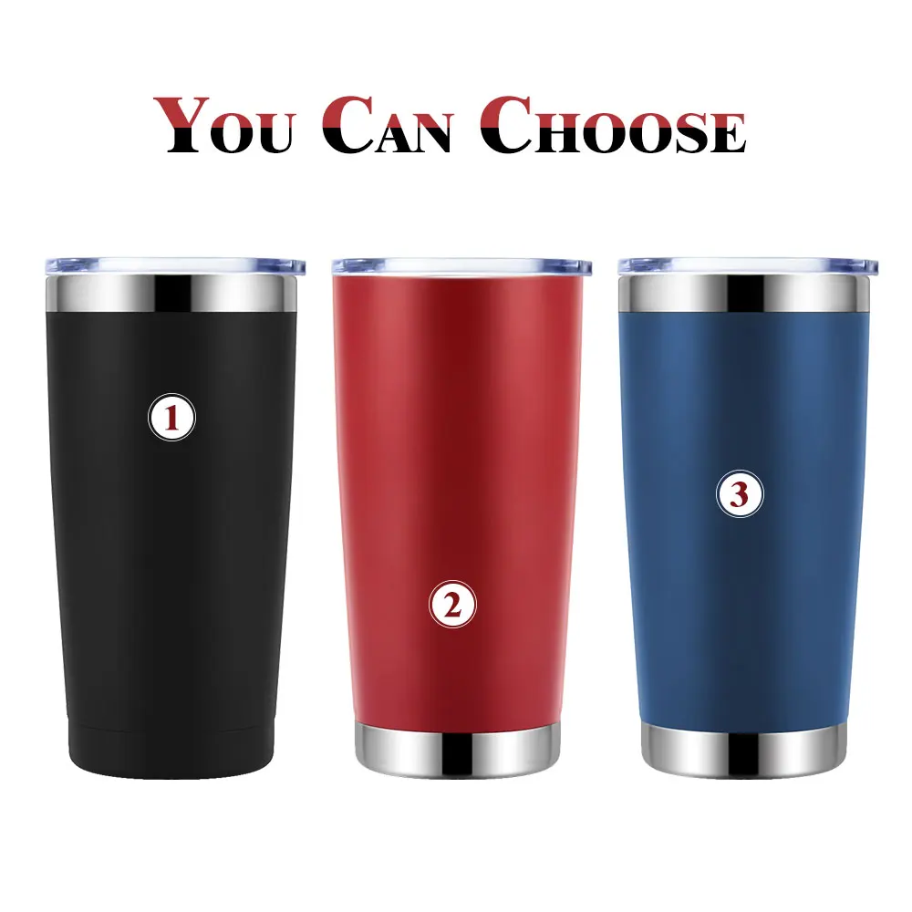 Wholesale 20oz Double Wall Stainless Steel Stemless Insulated Tumbler Cups In Bulk