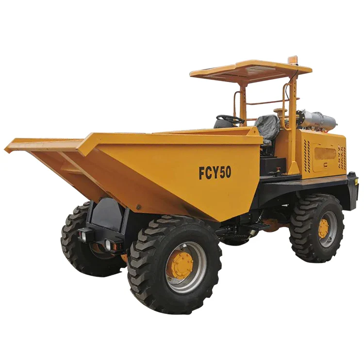 Articulated ce Factory 4wd 5ton site dumper mini dump truck wheel dumper in Peru Chile for transport bulk concrete