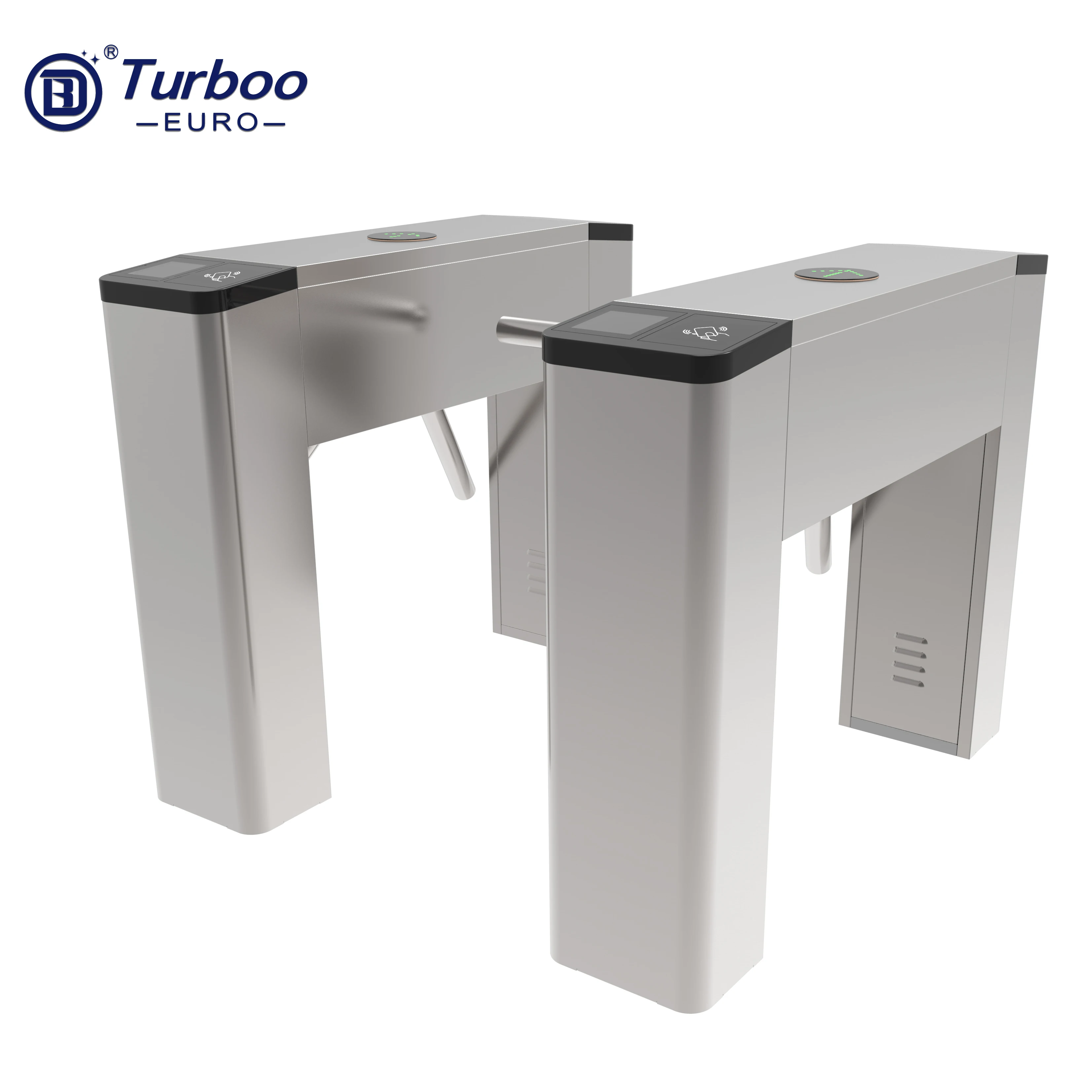 Tripod Turnstile Gate With Face Recognition 3 Arm Drop Arm Turnstile With Face Qr Scan Software For Gym