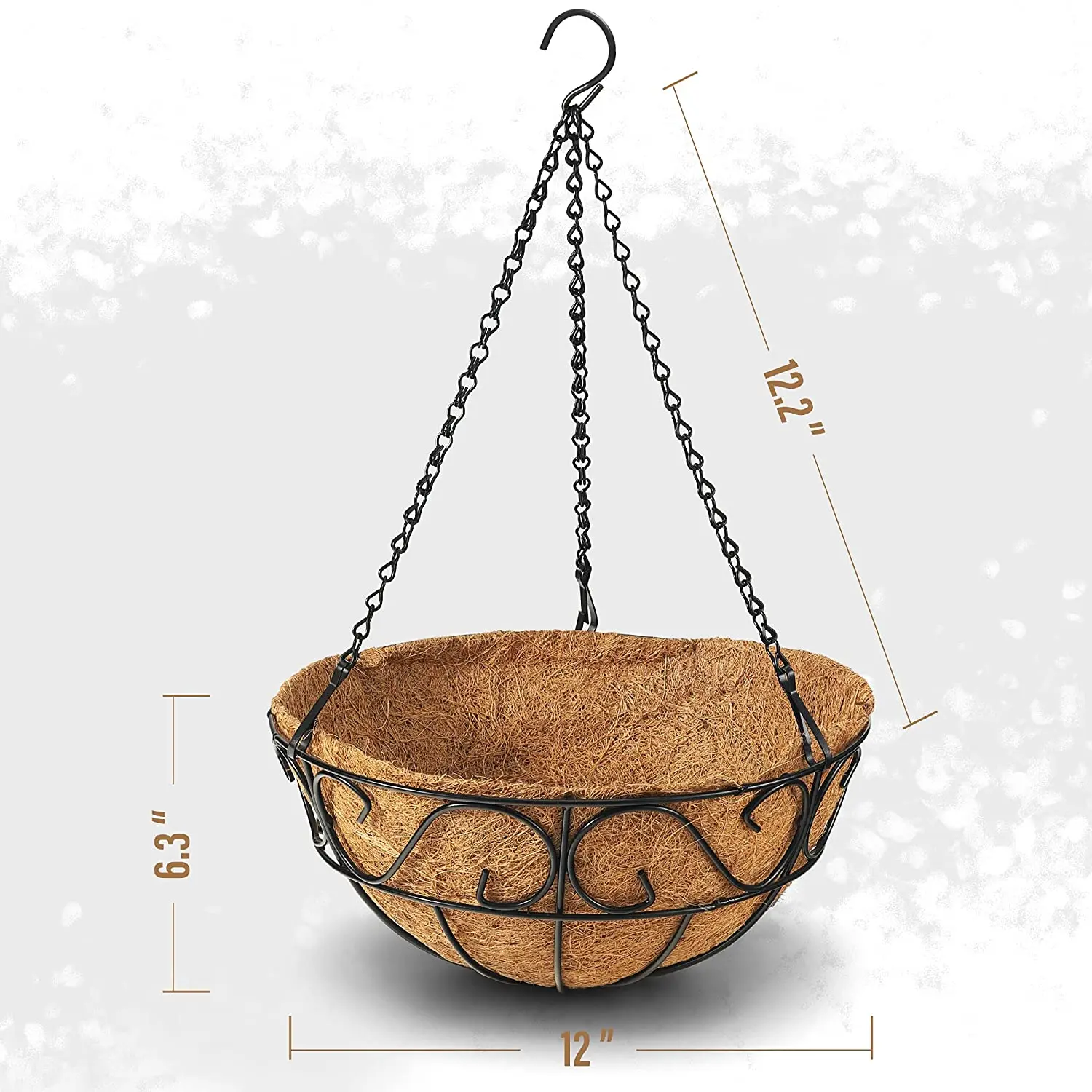 S-shaped Iron Art Coconut Fiber Flower Basket, the New Trend of Home Aesthetics!