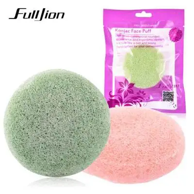  Спонж для лица Fulljion konjac бамбуковый уголь мягкий отшелушивающий контроль жирности очищающая губка Очищающий