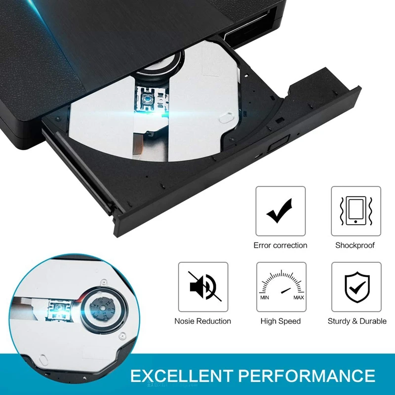 USB3.0 Ultra-thin Type-C External DVD RW CD Writer Drive Burner Reader Player Optical Drives For Laptop PC DVD Burner DVD Player