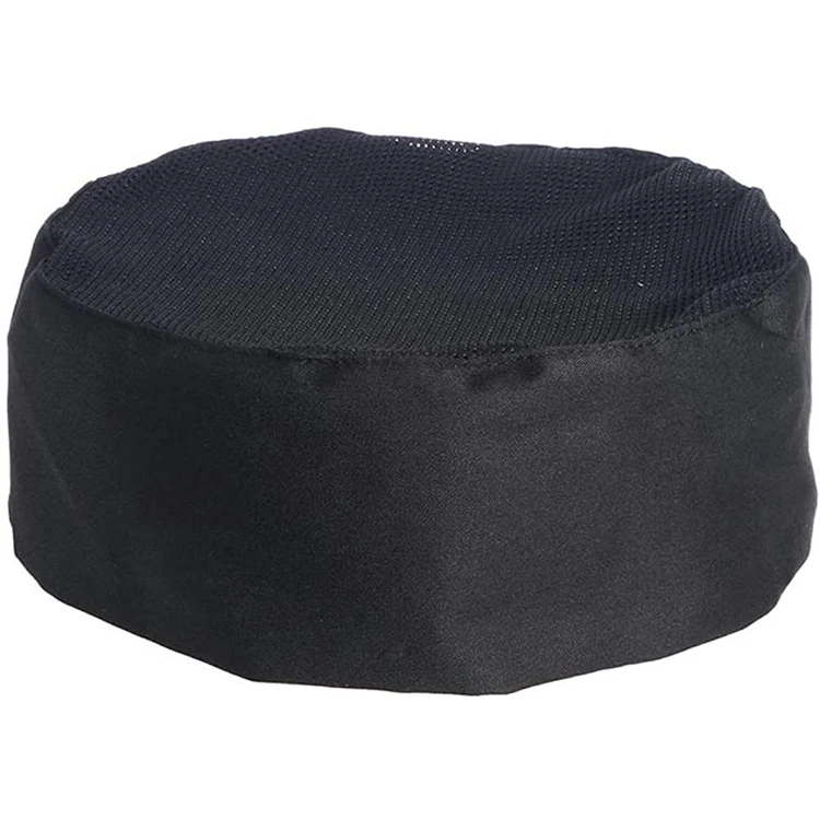 2023 new style eco-friendly soft comfortable T/C fabric professional breathable  chef hat white/black