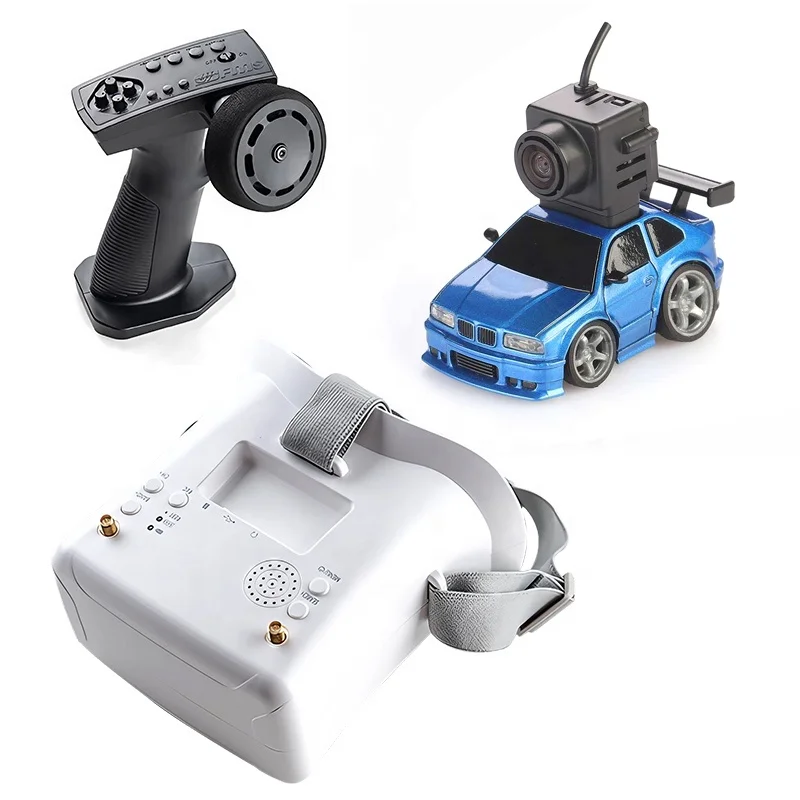 FMS FLUSH30 1/64 RTR 2.4G Micro Versatile Led Lighting Flush Fitting Wheels 5.8G FPV Goggles RC Car with Magnetic Camera Toys