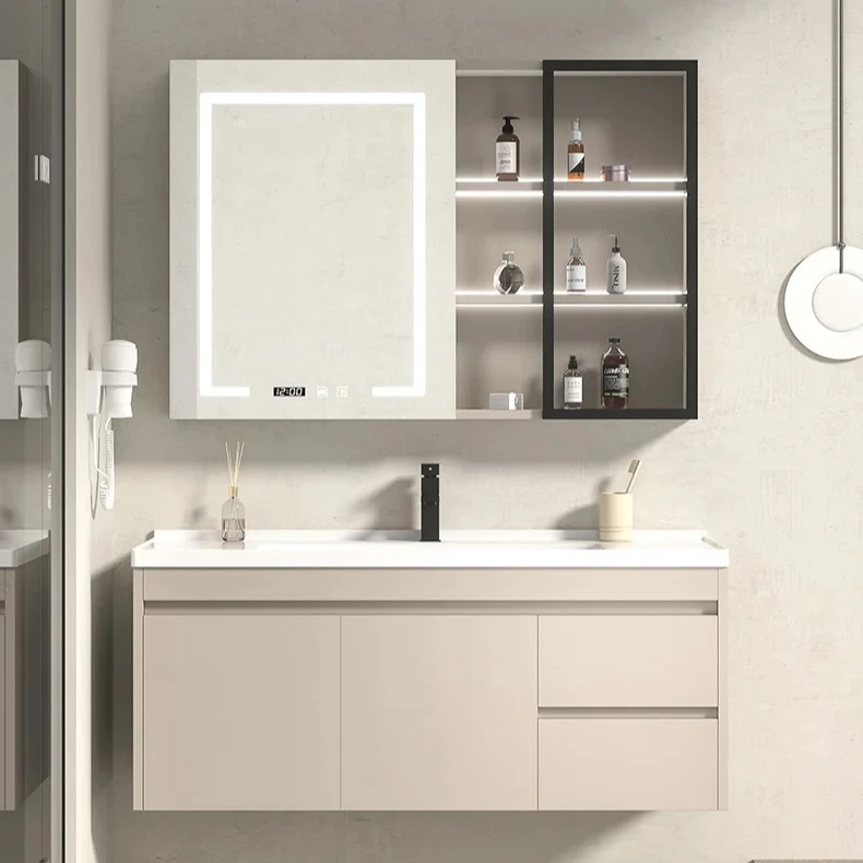 custom family bathroom vanity cabinet with led mirror modern