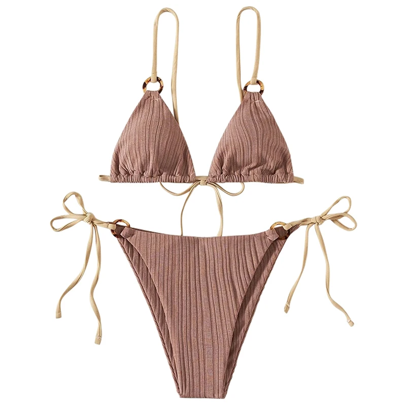 Custom Logo Woman Beachwear Fashion Swimsuit Swimming Costume Two Piece Bikini Manufacturer