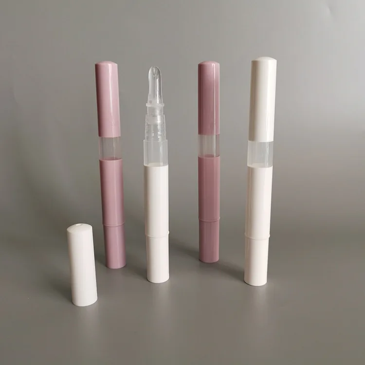 OEM private label Wholesale 3ml Plastic lip gloss tube beautiful color Cosmetic Pen for nail cuticle oil with Brush application