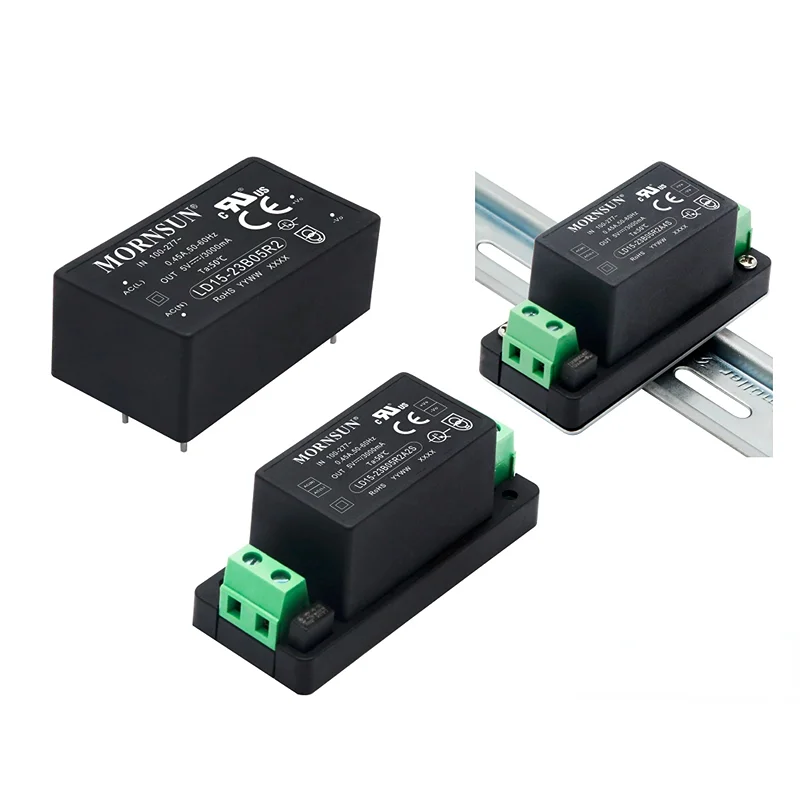 Преобразователь постоянного и переменного тока Mornsun, 3,3 В, 5 В, 9 В, 12 В, 15 В, 24 В, 15 Вт, 20 Вт, модуль источника питания с импульсным модулем DIP