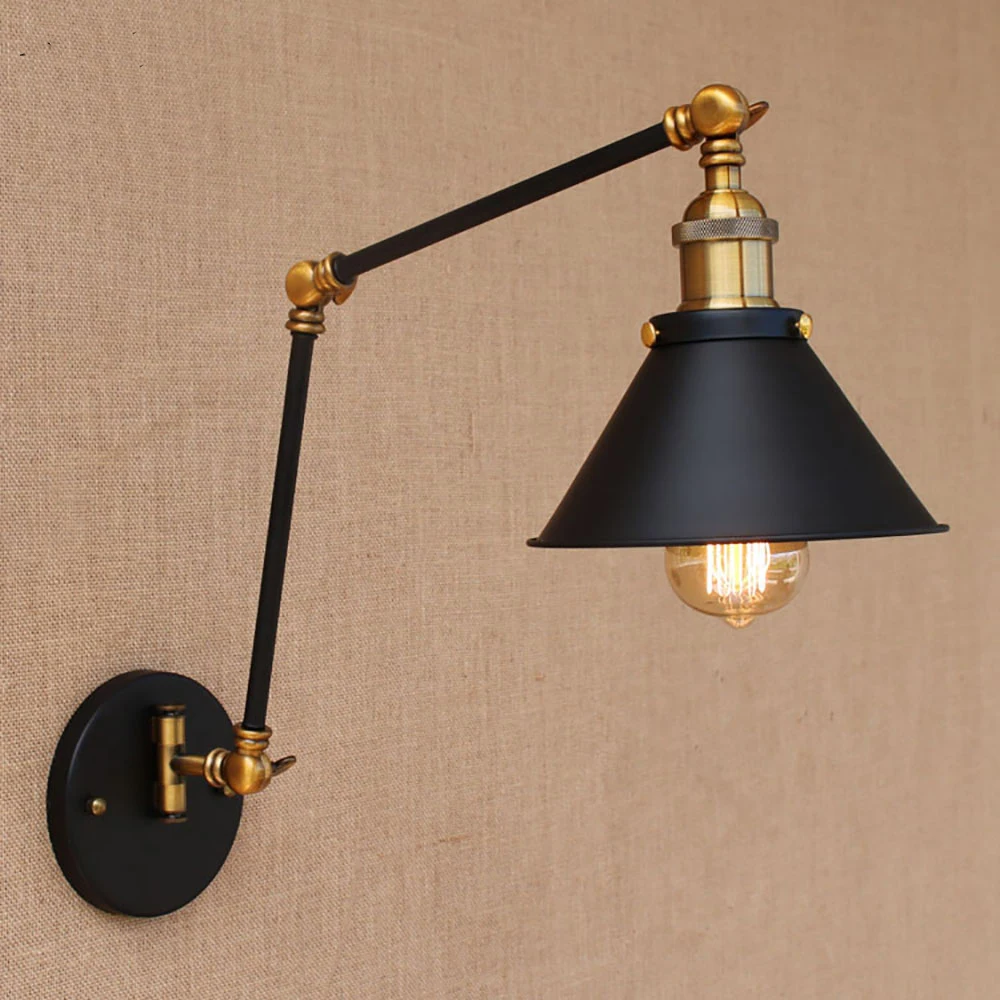 Industrial Antique Adjustable Iron Wall Lamp E27 Loft Vintage Wall Lighting