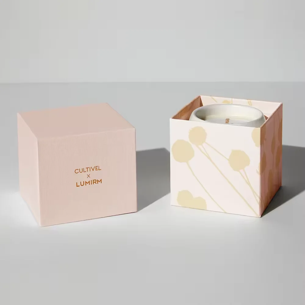 Wholesale Cheap Eco Friendly Luxury Candle Box Chalk Perfume Craft Fold Paper Packaging with Lid Jar