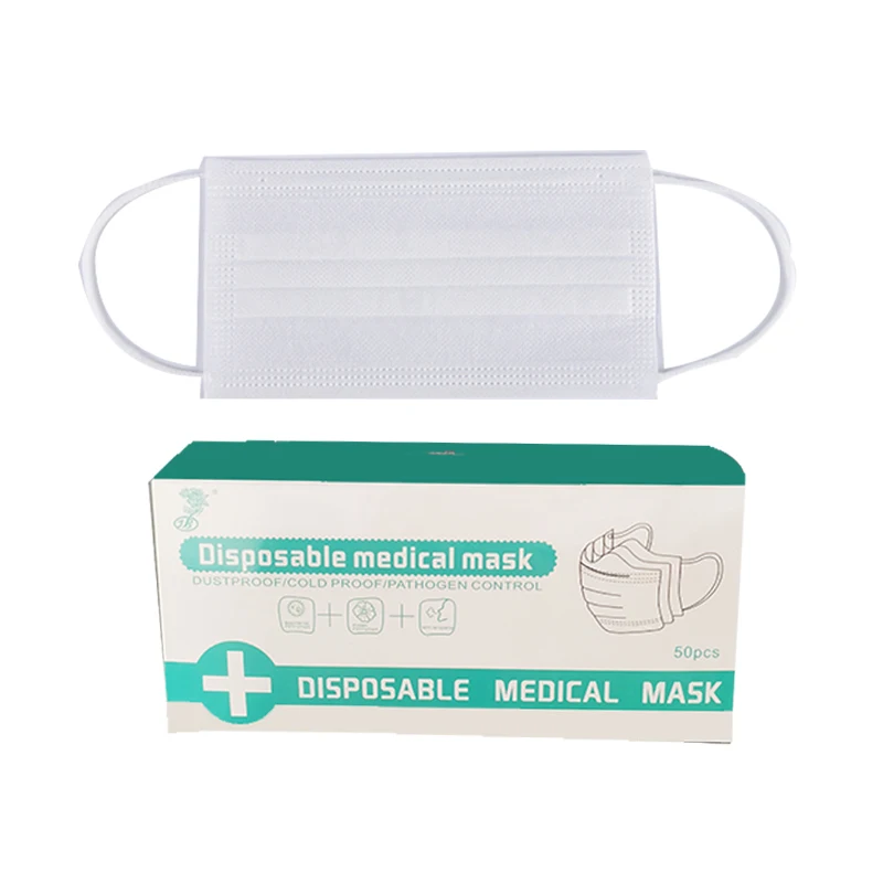 Custom facemask wholesale oem surgical face mask disposable earloop 3ply non woven medical masks