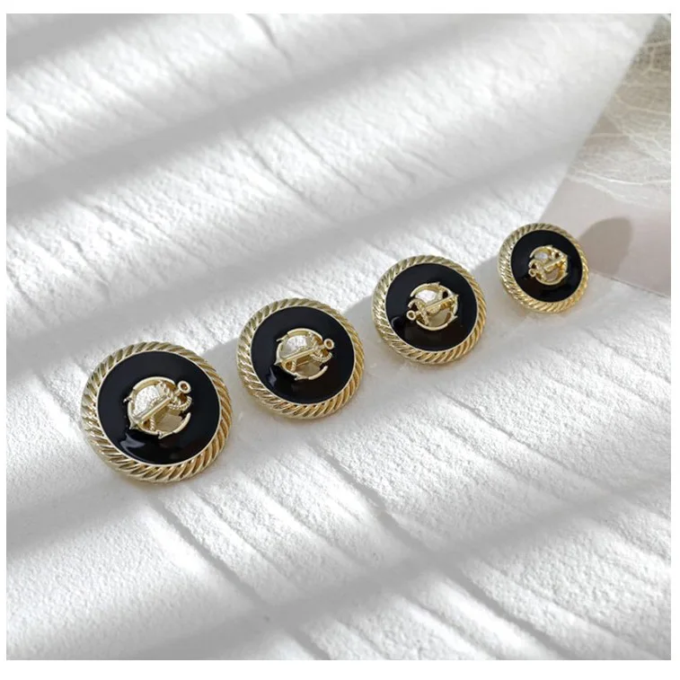 Elegant Dirndl Buttons Gold Black for Sewing Metal Golden Costume Nightdress Button Coat Copper Alloy Blazer Decorative Buttons