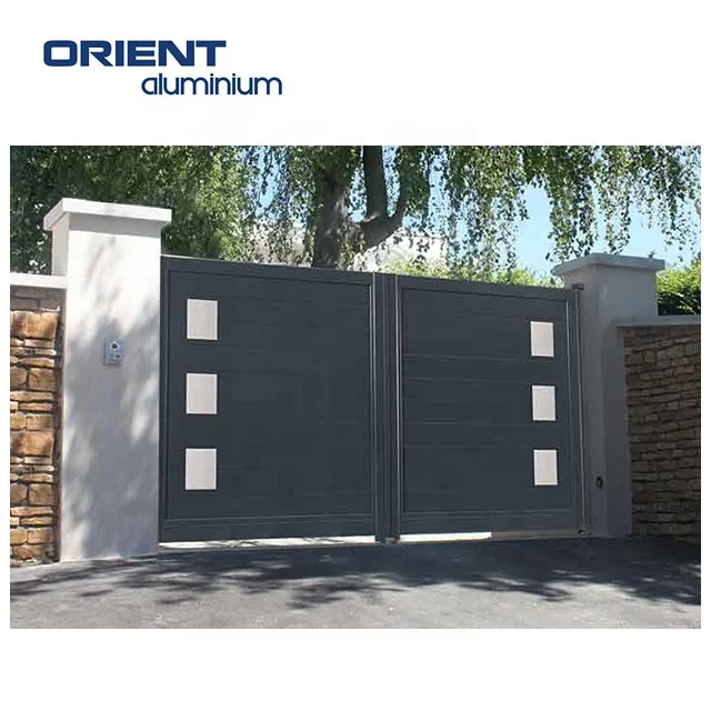 Latest Modern Luxurious Gate Metal Motor Sliding Driveway Aluminum Home Main Front Gate Design Pictures for Houses