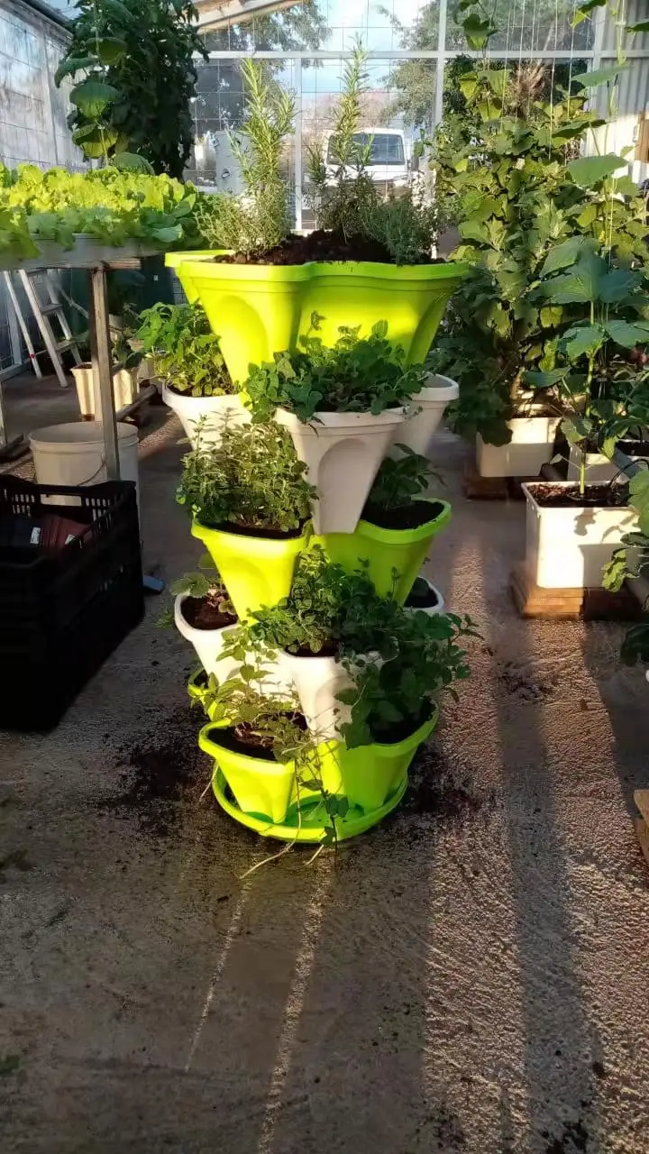DIY Tier Planters Pot Stackable Irrigation System Colorful DIY Stacking Planter