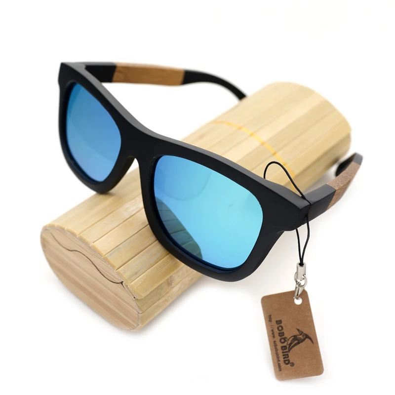 BOBO BIRD Handmade Mixed Wood Sunglasses Men Polarized Custom Logo