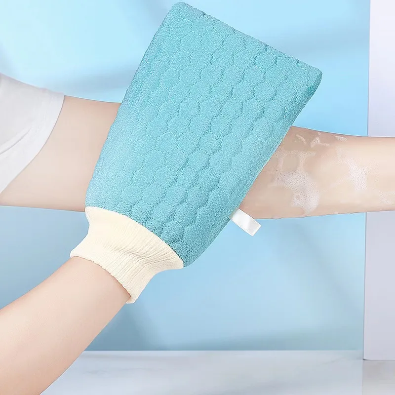 Korean Luxury Magic Natural 22*14cm Exfoliating Bath Mitts Customized Body Silk Gloves with Private Logo Scrubber Type