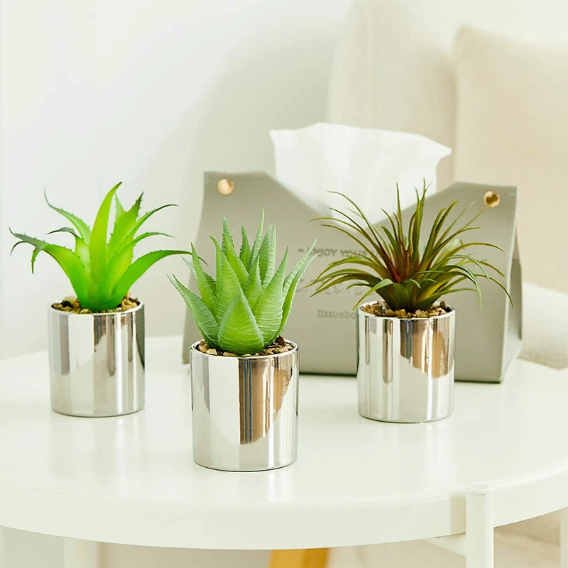 Искусственная зеленая трава, маленькие растения с горшком, Декоративные Искусственные пластиковые растения, цветы в помещении и на открытом воздухе, украшение