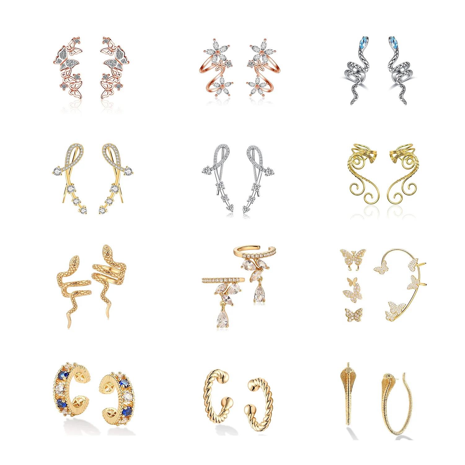 Stainless Steel Silver Constellations Jewelry Coin Stud Set Big Pearl Bambo Hoop 18K Gold Plated Astrology Zodiac Sign Earring