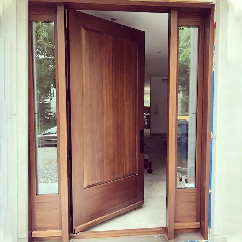 Villa Metal Exterior Door Solid Wood Aluminum Modern Stainless Steel Front Entry Pivot Door For House Entry Pivot Door