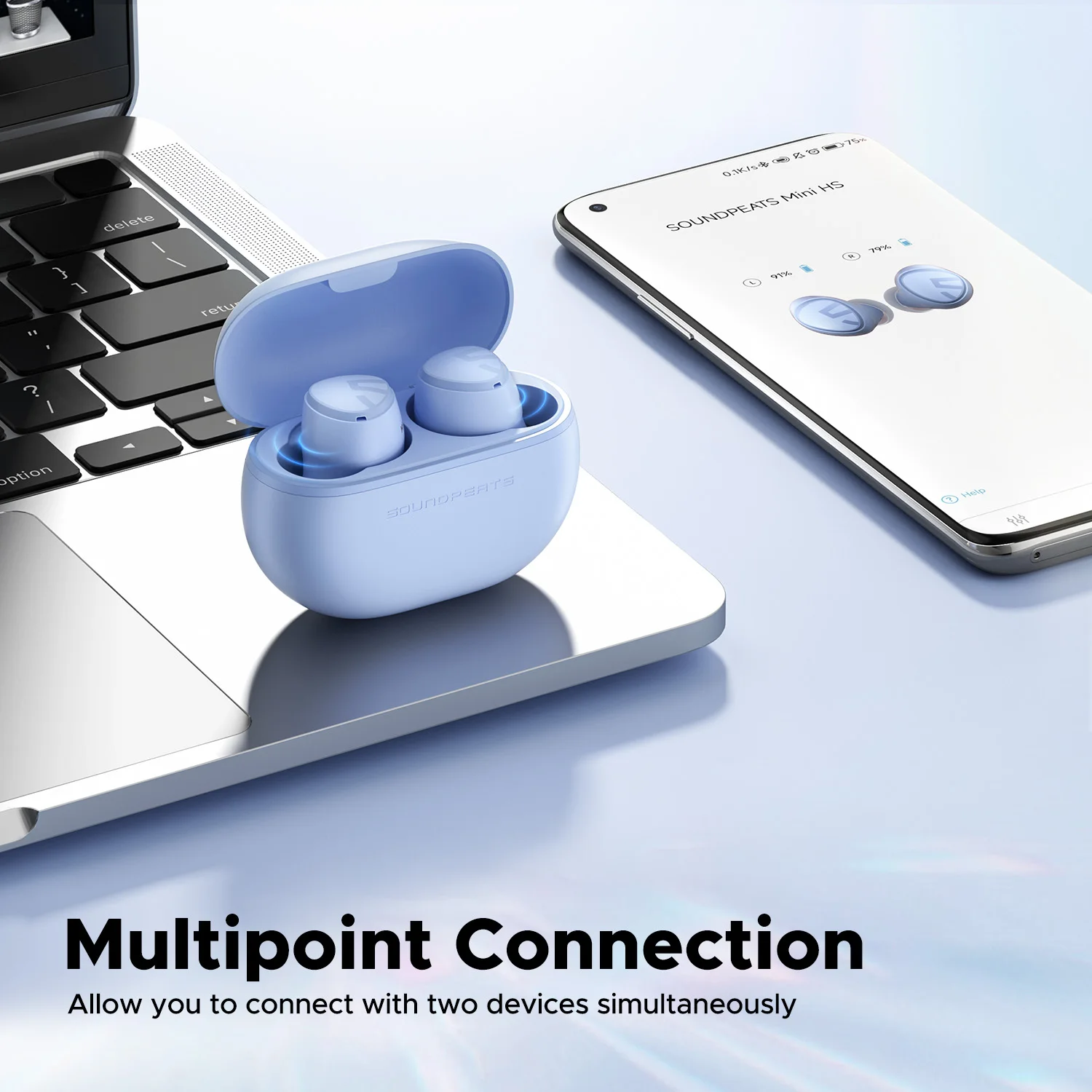 SoundPEATS Mini HS 2023 New Hi-res TWS bt5.3 Wireless Earbuds with LDAC audio Mini True Wireless Earphone & Headphone for Call