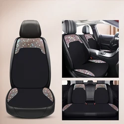 Universal Car Seat Cover Full Set Luxury Shiny Rhinestone Car Cushion Car Accessories Interior Decorative for Girls